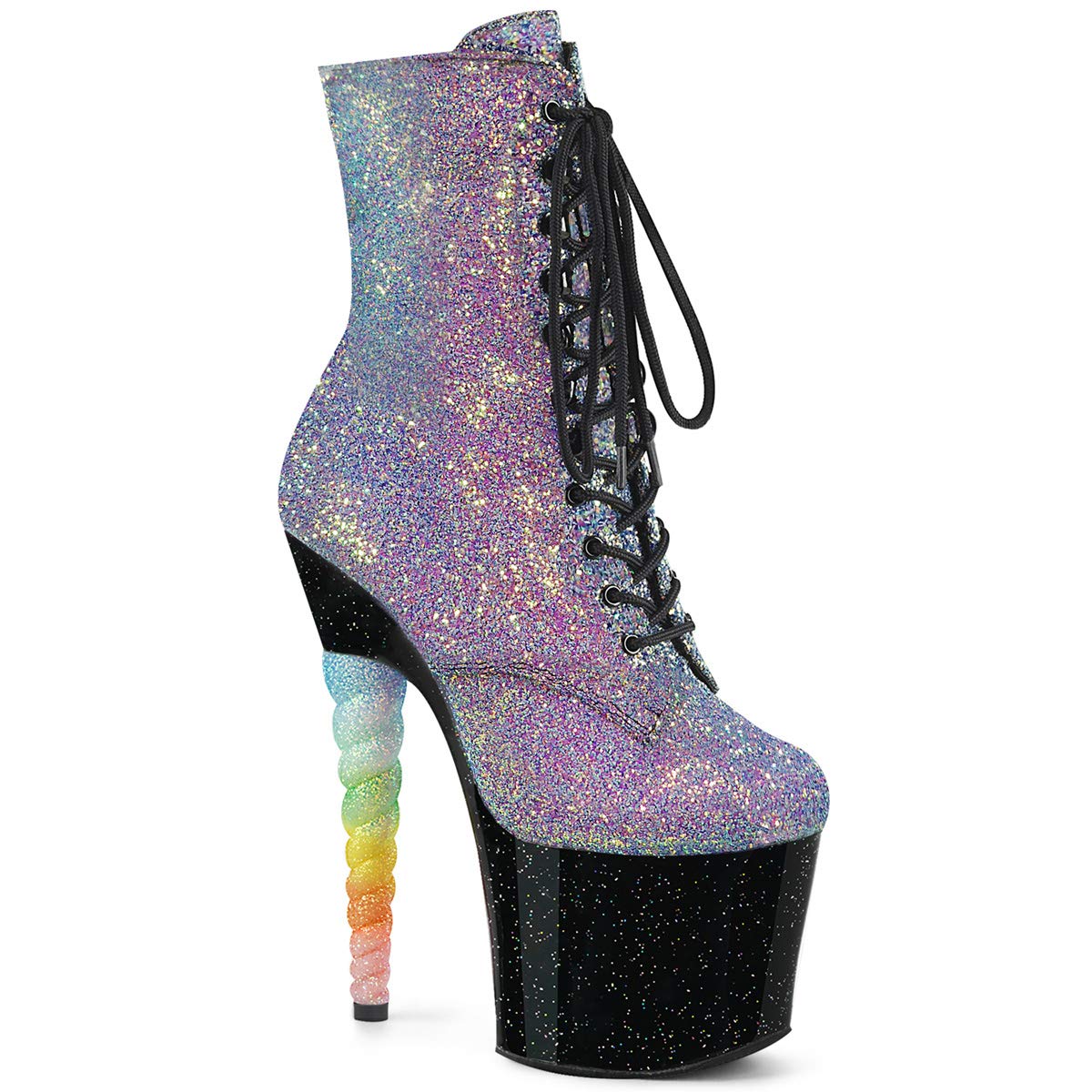 Pleaser UNICORN-1020G Purple-Blue Glitter/Blk UK 4 (EU 37)