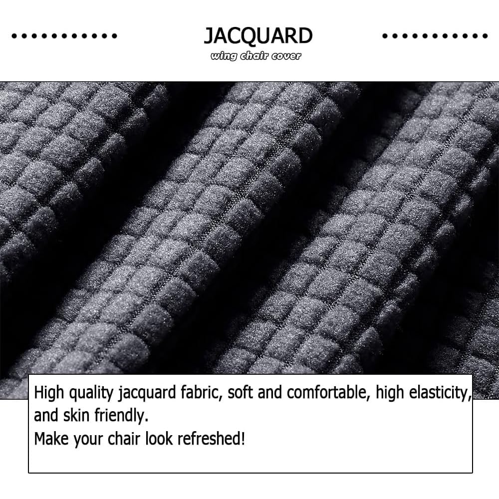 Fodere Elasticizzate Per Sedie Con Schienale Curvo - Jacquard Pieghettato, Blu Navy, 4 Pezzi, Protezione Antigraffio