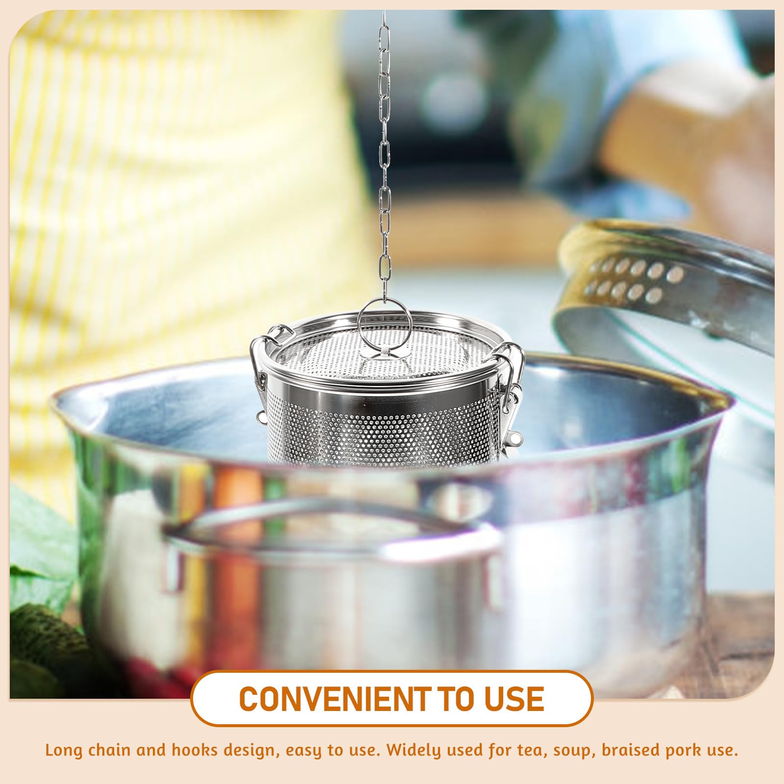 Yardwe Boule à thé en acier inoxydable - Boule à thé - Infuseur à thé - Boule d'assaisonnement en maille fine - Infuseur de cuisson pour feuilles de thé en vrac