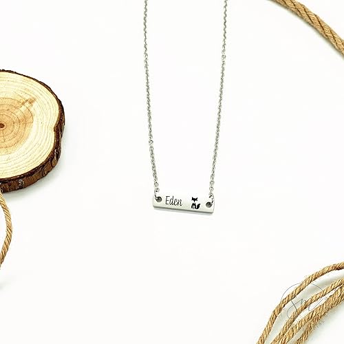 Miniatura 7 de Personalized Little Girl Bar Necklace Fox Jewelry Girl Christmas Gift Daughter Birthday Gift Girl Fox Necklace Personalized Name Girl Gift FOX-GIRL