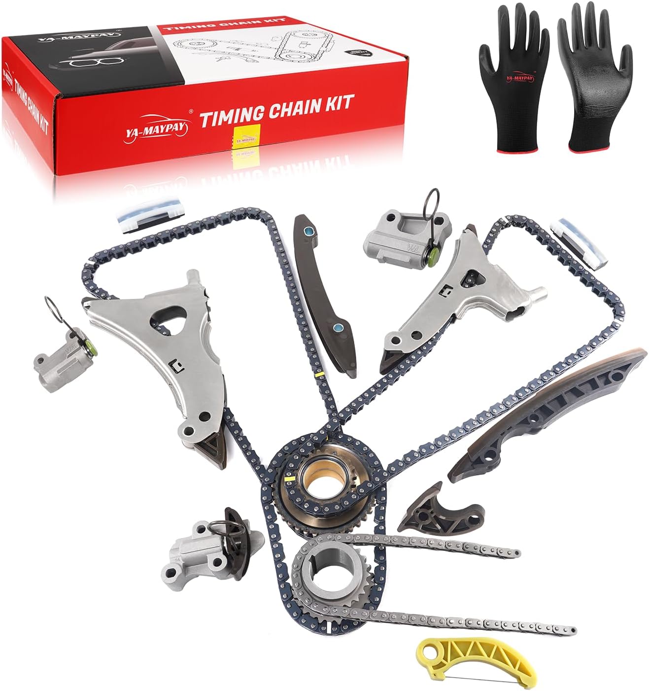 Engine Timing Chain Kit W/Sprocket & Tensioner & Guide Compatible with Mercedes-Benz C300 C350 AMG C400/CLS400/E350/E400/GL450/GLK350 M276 3.0L 3.5L 15PCS
