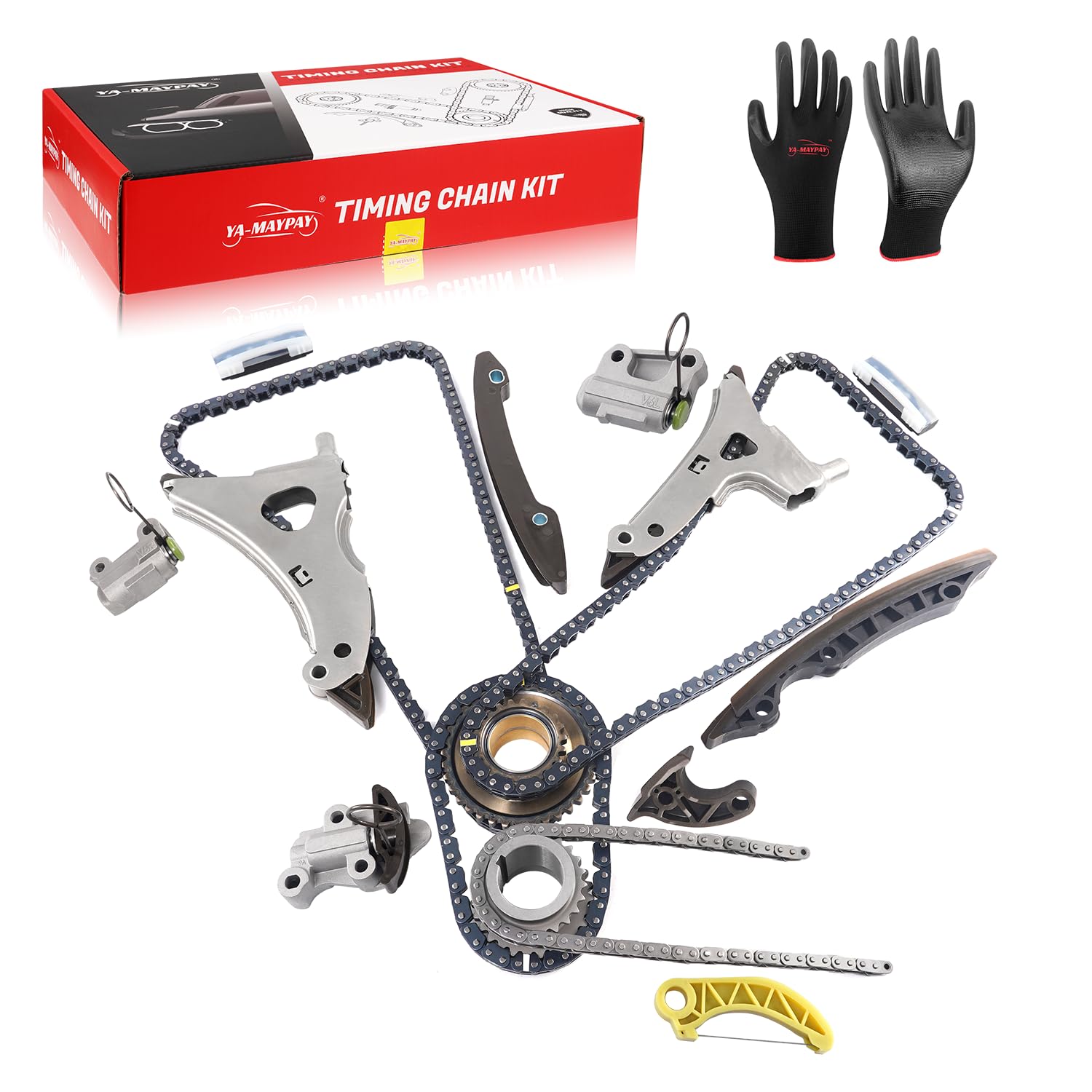 Engine Timing Chain Kit W/Sprocket & Tensioner & Guide Compatible with Mercedes-Benz C300 C350 AMG C400/CLS400/E350/E400/GL450/GLK350 M276 3.0L 3.5L 15PCS