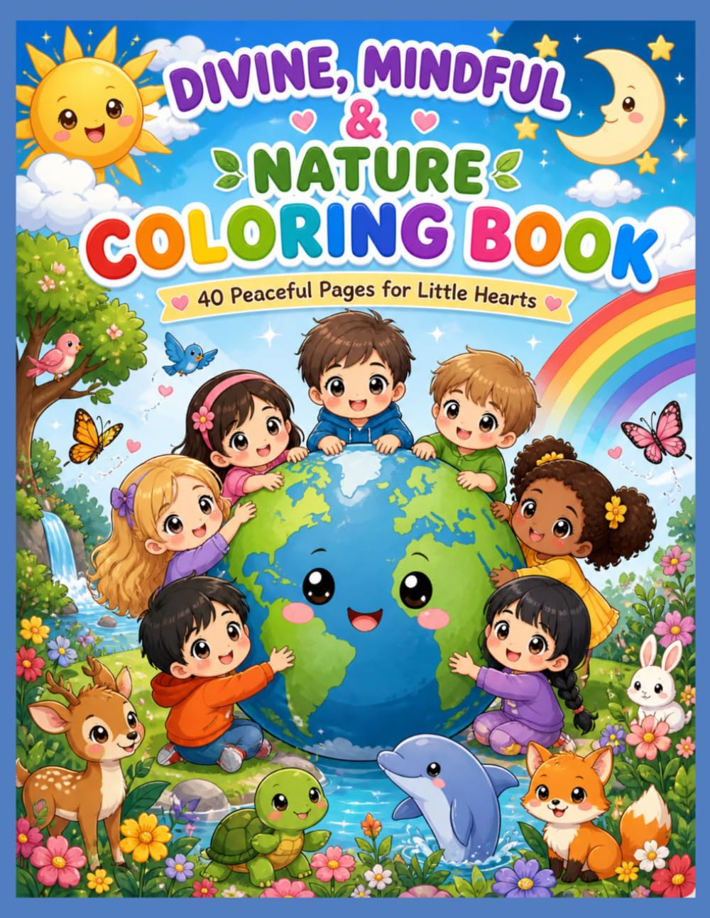 Divine & Mindful Coloring Book for Kids and Teens: 40 Peaceful Pages of Meditation, Nature, Angels & Kindness for Relaxation and Creativity