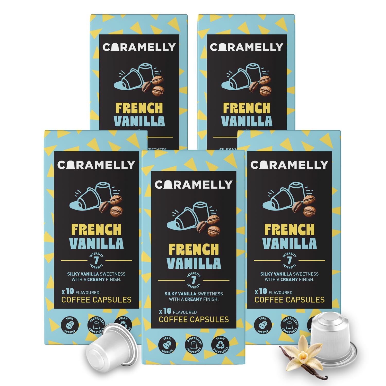 Caramelly French Vanilla Flavoured Nespresso Compatible Coffee Capsules, 50 Pods, Intensity - 7 | Nespresso Compatible C