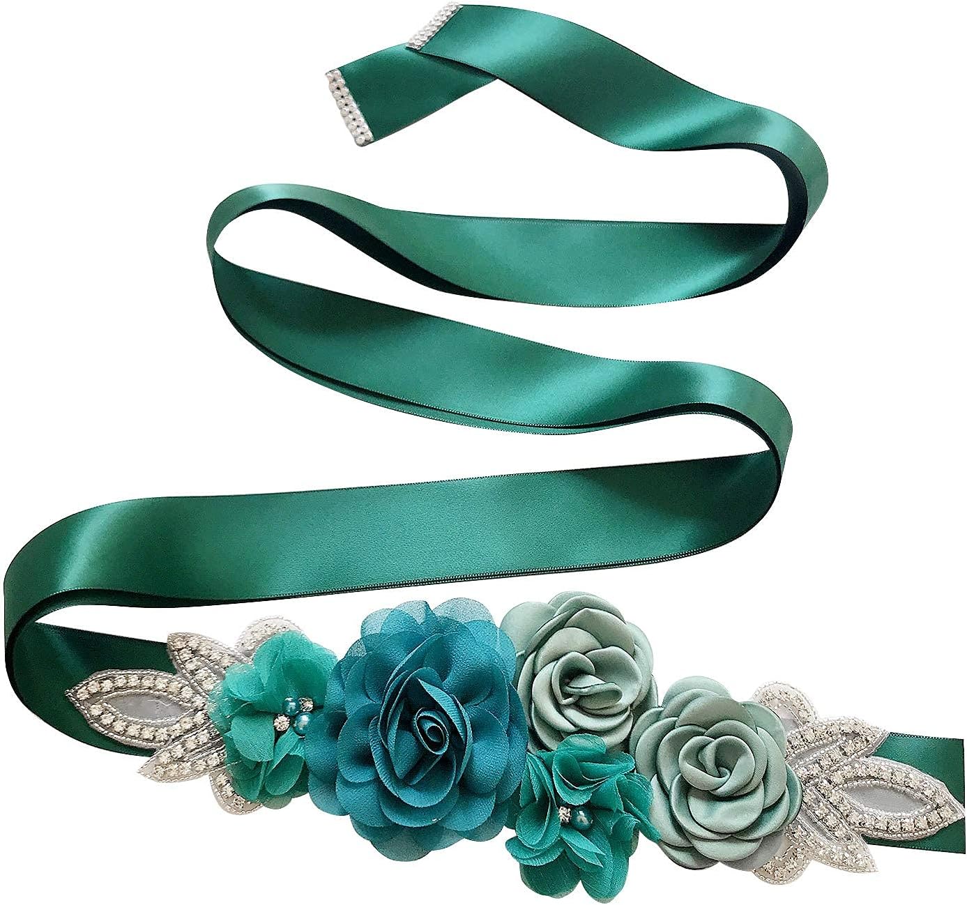 Maternity Sash Belt with Flower, Floral Baby Shower Belly Sash, Flower Girl Sash, Pregnancy Sash Belt for Photography