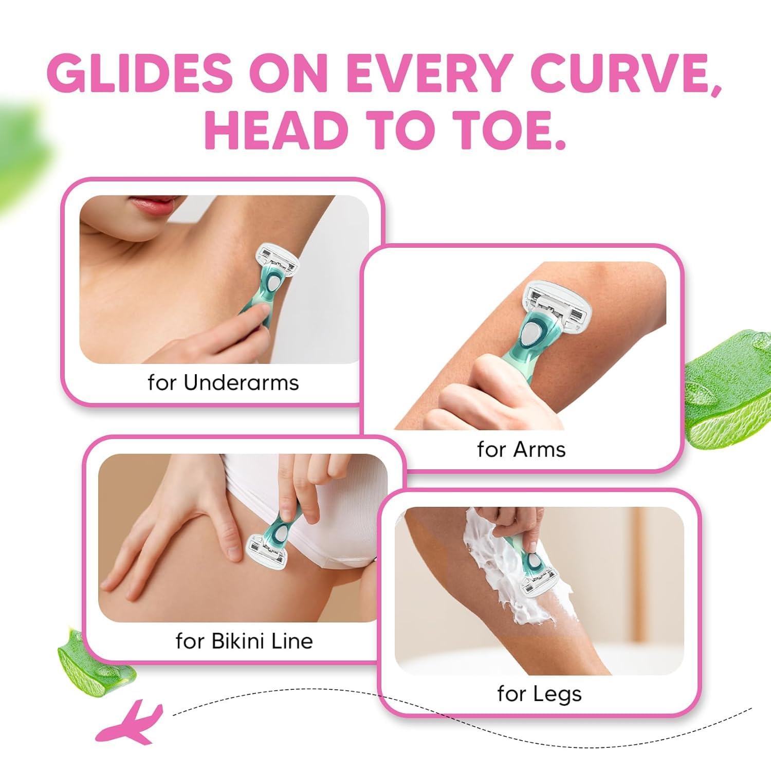 Letsshave Evior Flyyy Razor for Women | World's First 6-Blade Compact Shaving Razor for Women | Dual Moisture Bar with Aloe Vera & Vitamin E | Travel-Friendly Hair Removal Kit with Protective Case 4