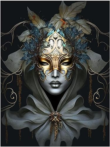 Champi Kit de pintura de diamante 5D para adultos, niños, máscara de bricolaje para damas, bordado de diamante, punto de cruz, diamantes de