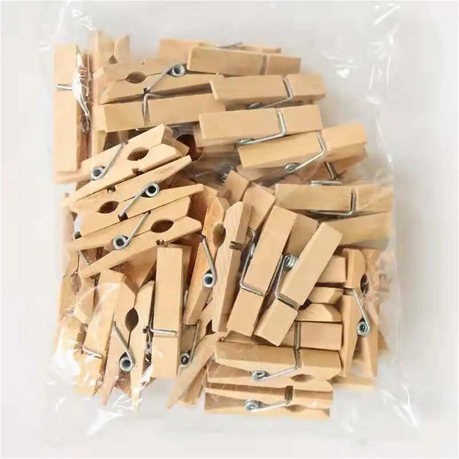 Mollette in legno, 200-500 pezzi, 25/35/45/72 mm, mini clip in legno per lavori artigianali, mollette per foto, carta, cartoline (25 mm, 500 pezzi)