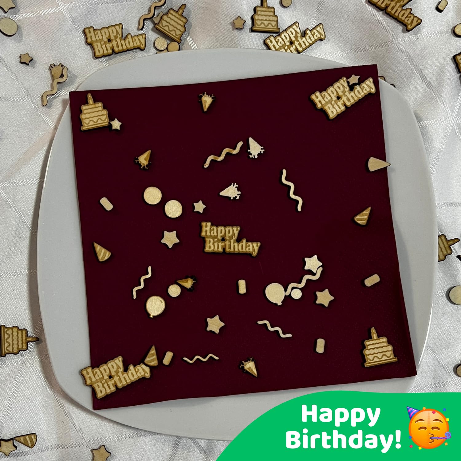 Confettis Happy Birthday Dorés - Décoration Table Anniversaire