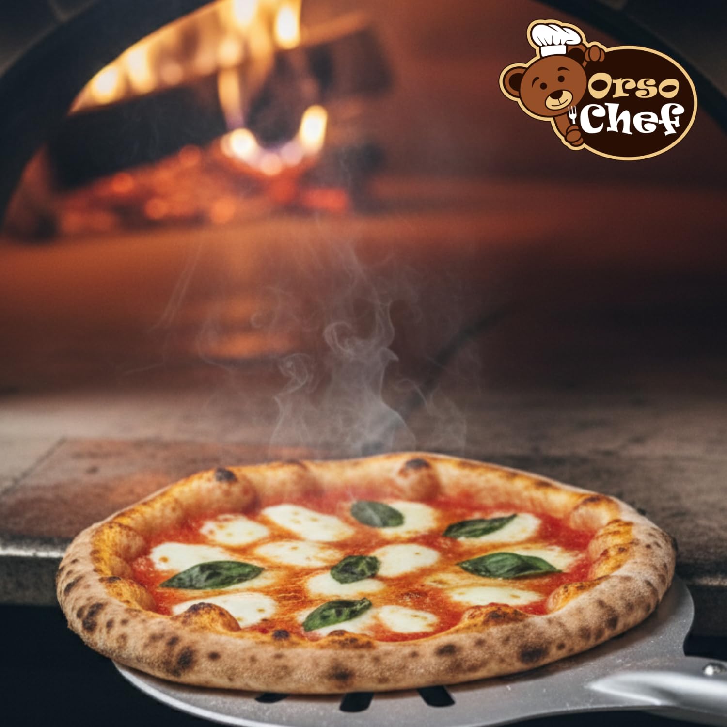 Pala para pizza de aluminio perforada, diámetro 25 cm, ligera, resistente a los arañazos, ideal para hornos domésticos, perfecta para dar la vuelta y cocinar pizza, pan, focaccia