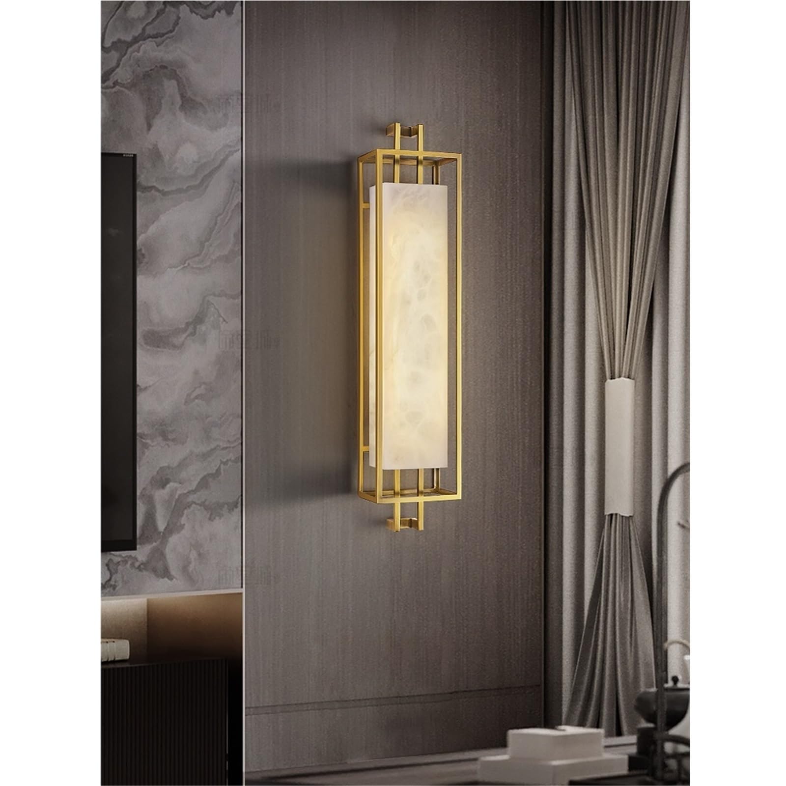 Decorazioni da parete Luci decorative della lampada del corridoio comodino in marmo di rame pieno camera da letto per la lettura