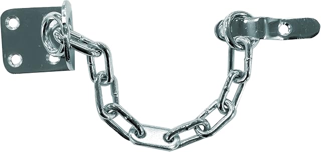 UAP Door Chain - Narrow Door Chain for Door Security, Perfect for Front Door Lock, Door Restrictor Security Chains, Door Limiter for Wooden and UPVC Door (Polished Chrome)