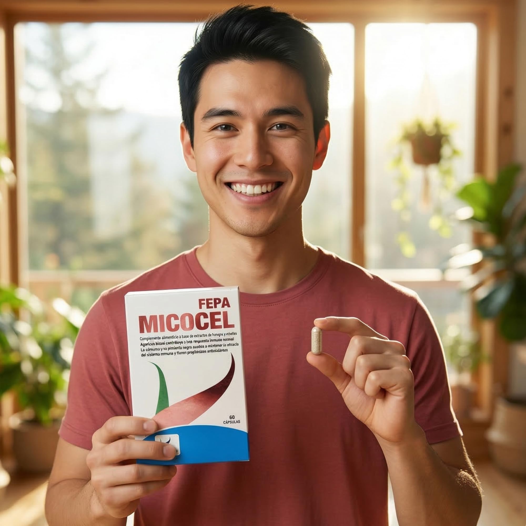 FEPA Micocel – 60 Cápsulas Pack de 2 – Complemento Alimenticio con Hongos, Plantas y Cúrcuma con Pimienta Negra – Apoyo Inmunitario, Energía y Protección Celular Antioxidante – Fepadiet