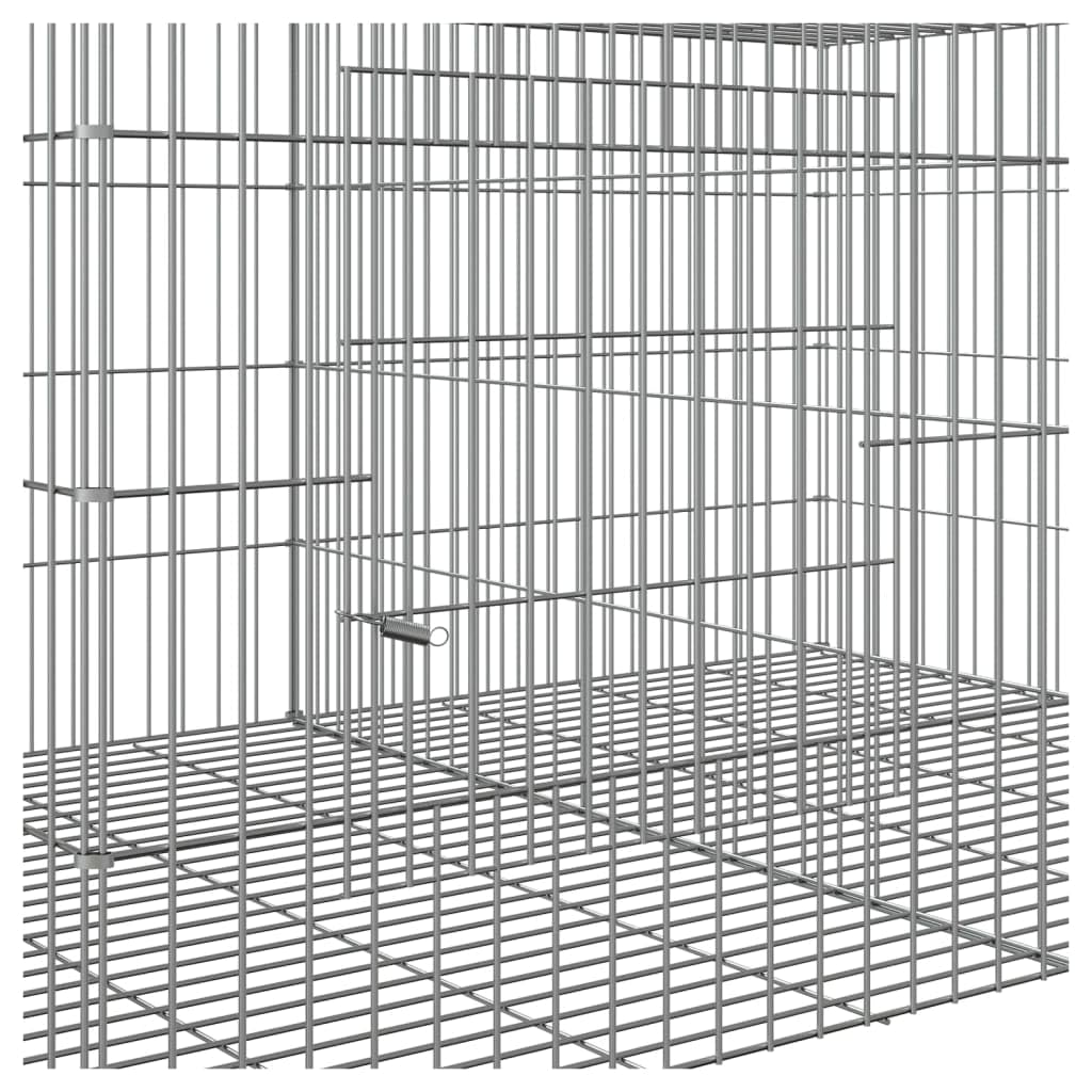 Kaninchenkäfig, 2 Paneele, 110 x 79 x 54 cm, verzinktes Eisen, silberfarben, 02_0041685