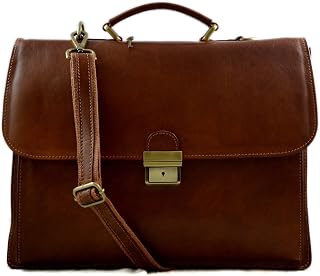 Leather briefcase mens ladies office shoulderbag messenger business bag brown woman leather office bag