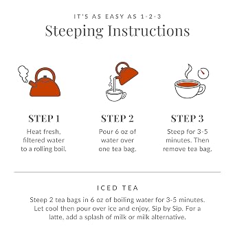 The Republic of Tea All Day Earl Grey Lemon Biscuit Black Tea, Naturally Caffeinated, 36 Tea Bags