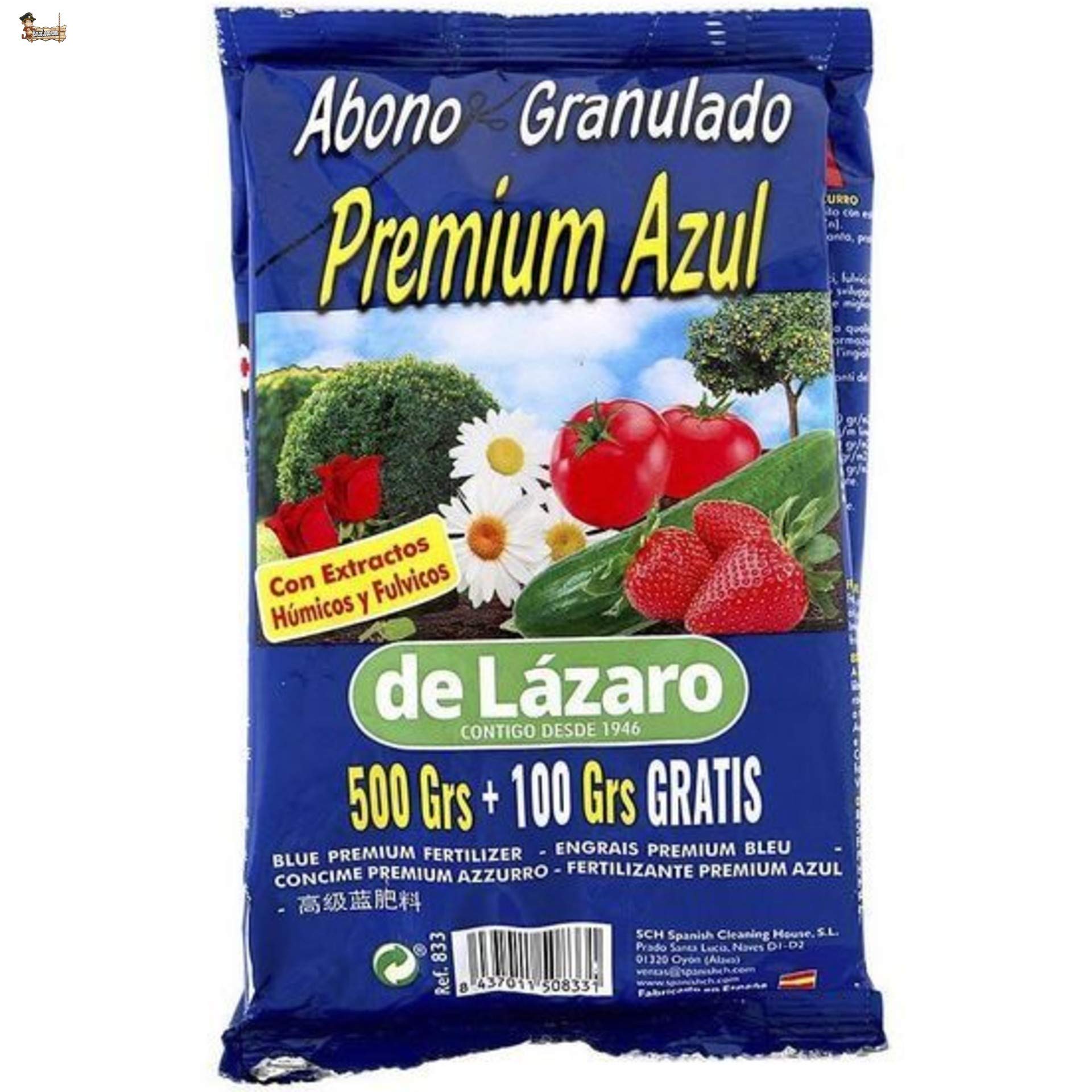 BricoLoco Abono Azul Universal. Plantas Interior y Exterior, huerto, césped, frutales, cítricos, arbustos, Rosales. Granulado. con extractos húmicos y fúlvicos, micronutrientes. (10)