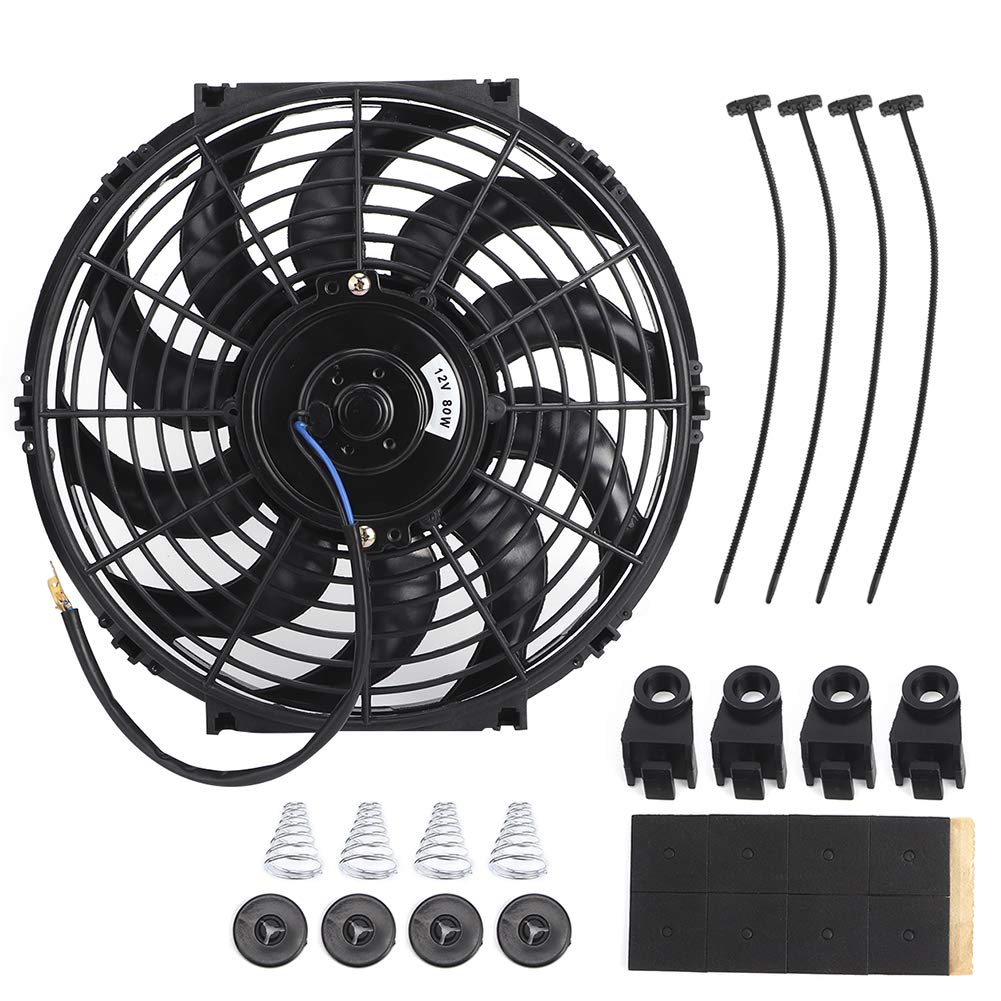 Ventola di Raffreddamento del Radiatore Sottile Universale da 12 Pollici Kit di Montaggio Termico Radiatore Elettrico Ad Alte Prestazioni Kit di Montaggio 12V 80W