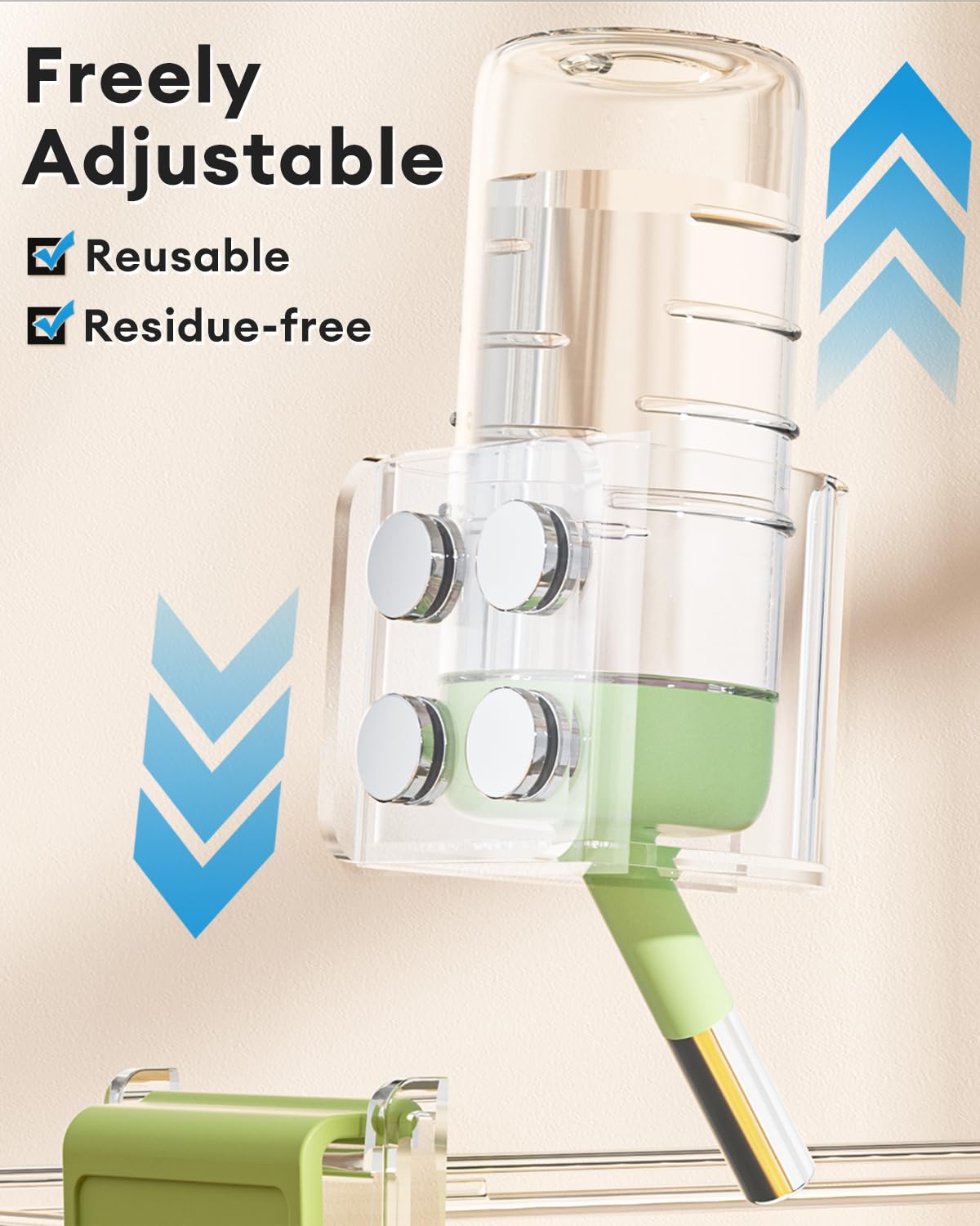 BUCATSTATE Hamster Water Bottles Holder with Magnetic, Drop-Resistant Water Bottle Stand with Adjustable Height - Image 2