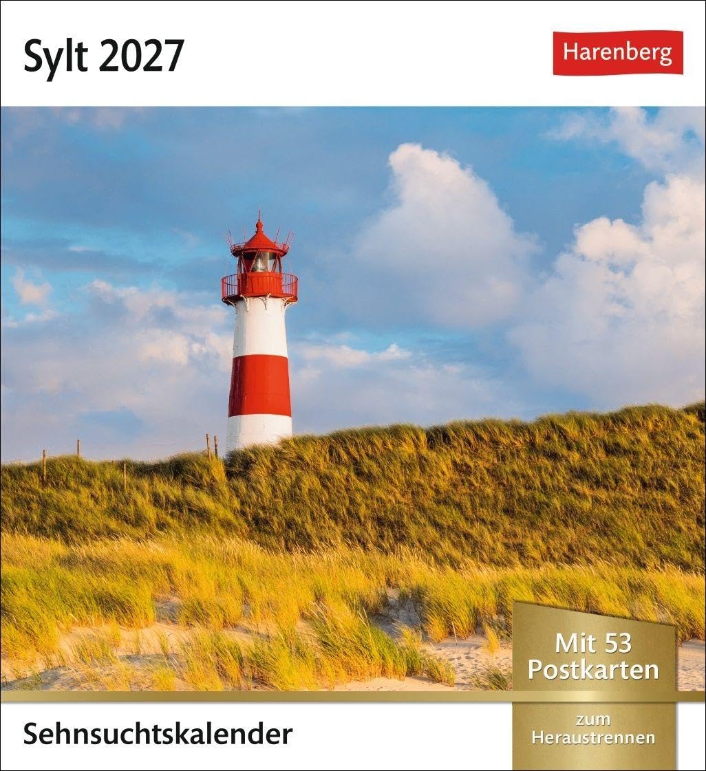 Sylt Sehnsuchtskalender 2027 - Wochenkalender mit 53 Postkarten: Reise-Kalender mit 53 Postkarten voll traumhafter Urlaubs-Fotos. Sylt für den Schreibtisch in einem Wochenkalender