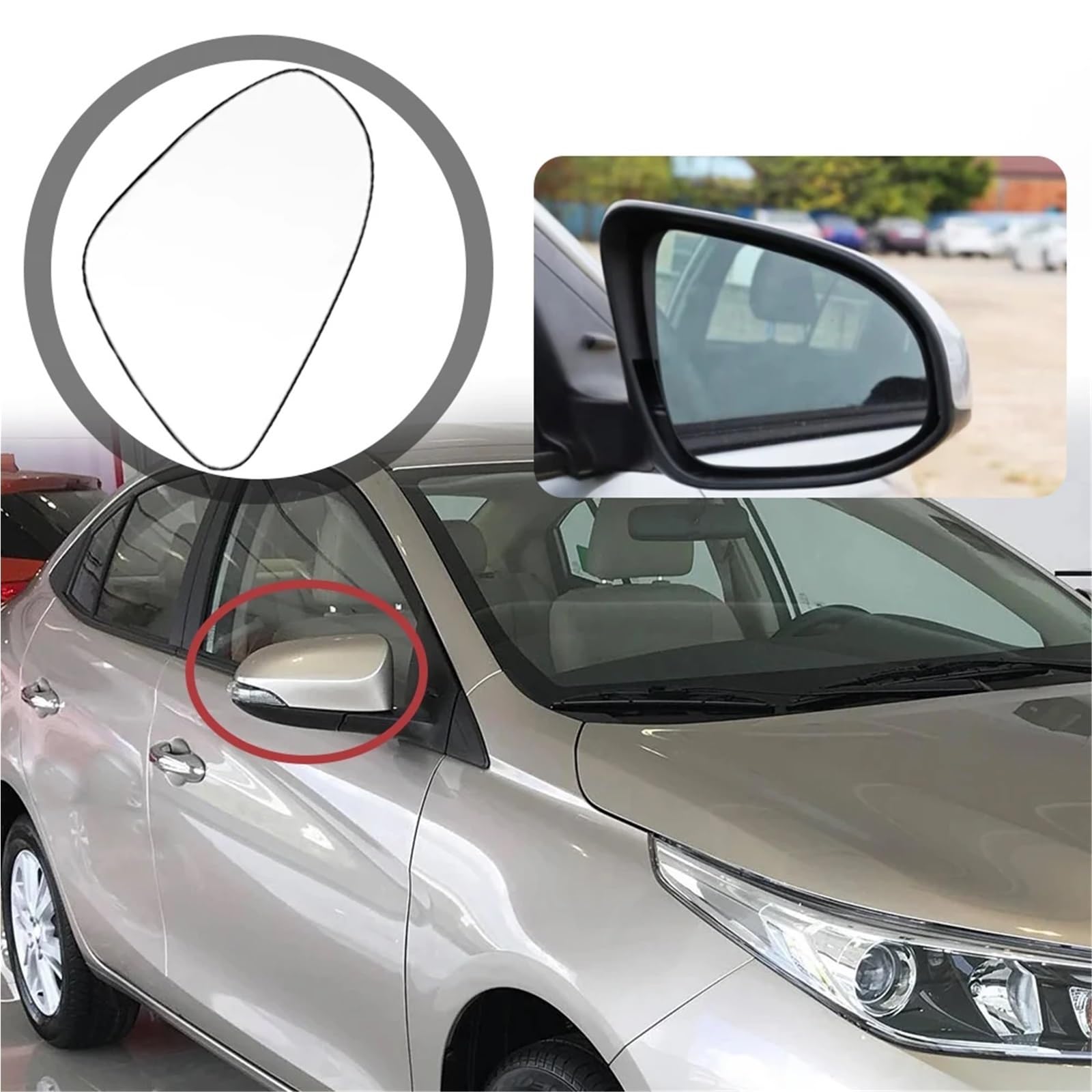 Vetro Dello Specchietto Retrovisore Per Toyota Levin Vios Yaris 2014-2018 Specchietto retrovisore sinistro o destro 879310D660 installare(Left Driver)