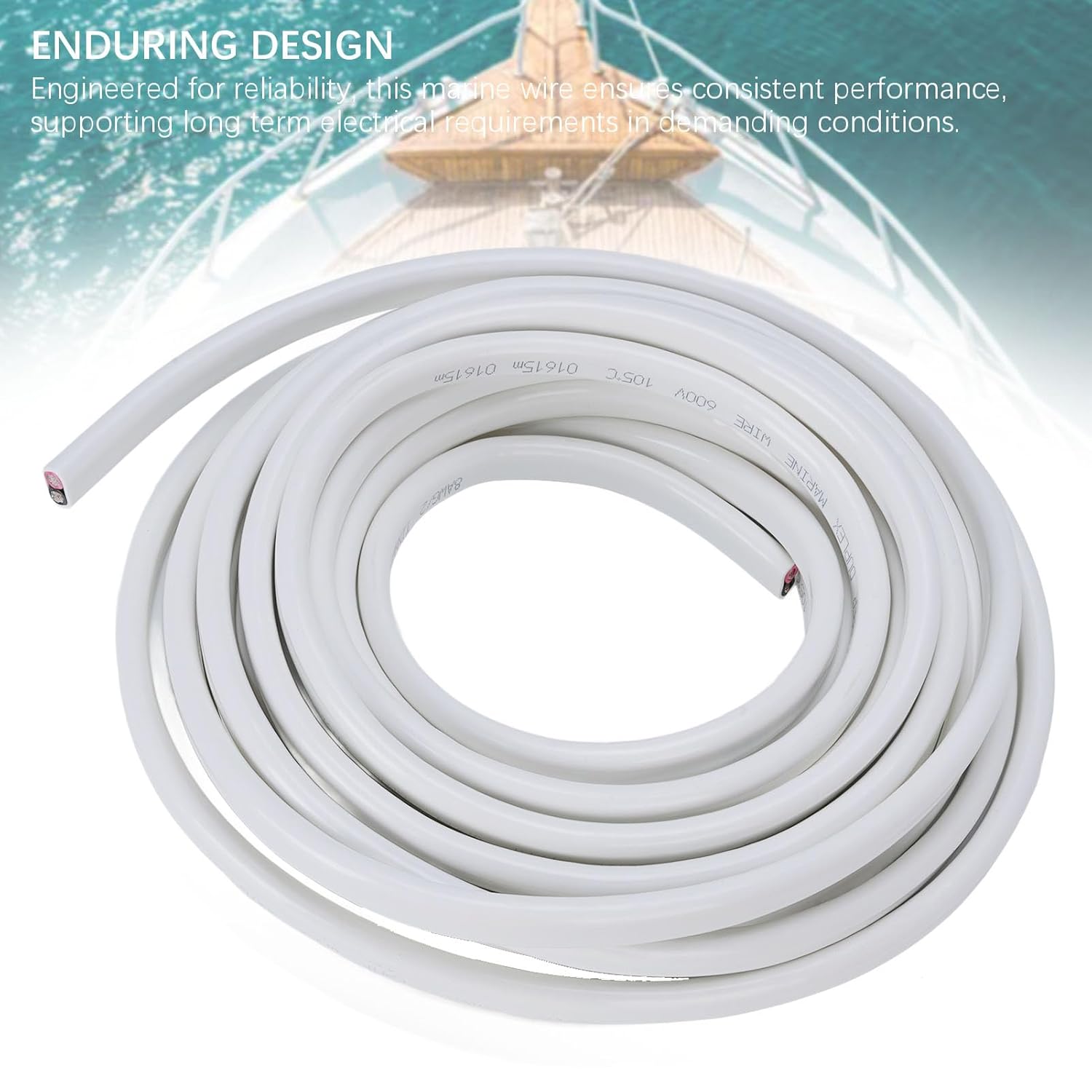 10 Gauge Marine Wire 30ft Marine Grade 10 AWG 2 Core Stranded PVC Power Cord OFC Insulated Electrical Cable for Boat Automotive RV Trailer 600V