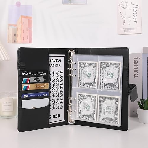 Miniatura 2 de SKYDUE Carpeta de presupuesto de ahorro de dinero A5 de 100 sobres con sobres de efectivo - Libro de desafíos de ahorro para ahorrar $5,050