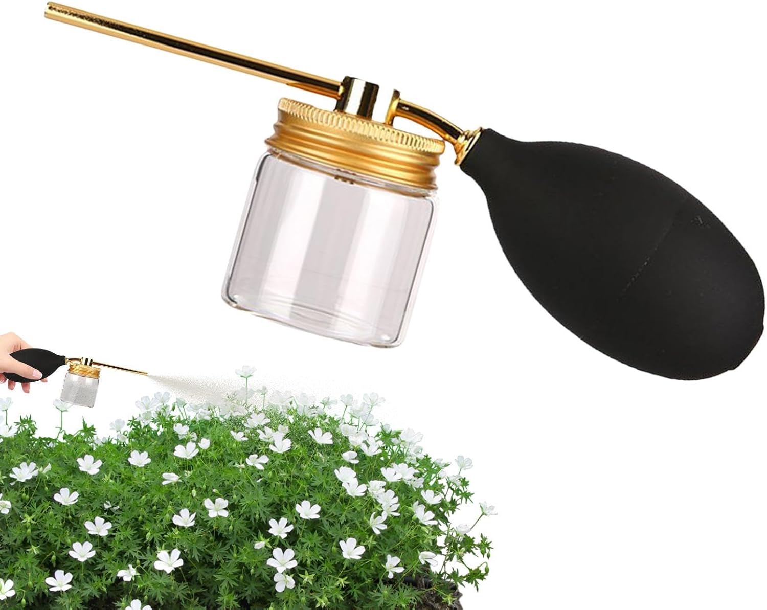 Adjustable Garden Spray Bottle, Lawn Duster Sprayer, 19.5×6cm Applicator for Gardening Spray Bottle for Indoor Plants Lawns Bee Control Carpenter Crawling for Backyard Farm School Office Household