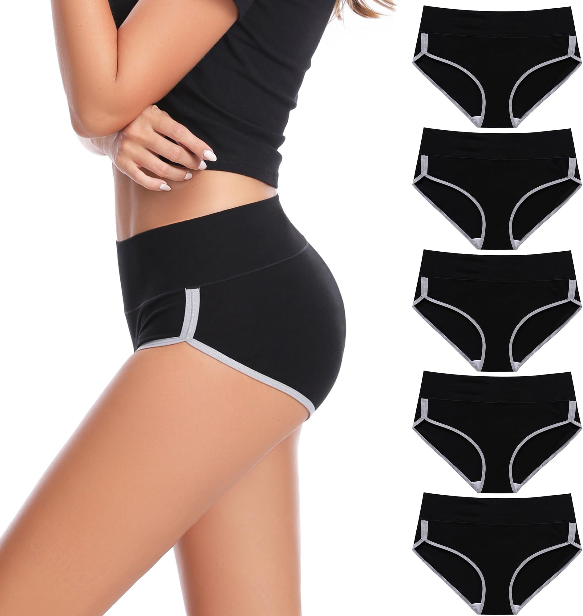 Womens Underwear Cotton Briefs for Women Plus Size Panties for Women Pack 2/5