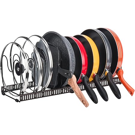 Amazon.com: Toplife Expandable Pans Organizer Rack,10 Adjustable ...