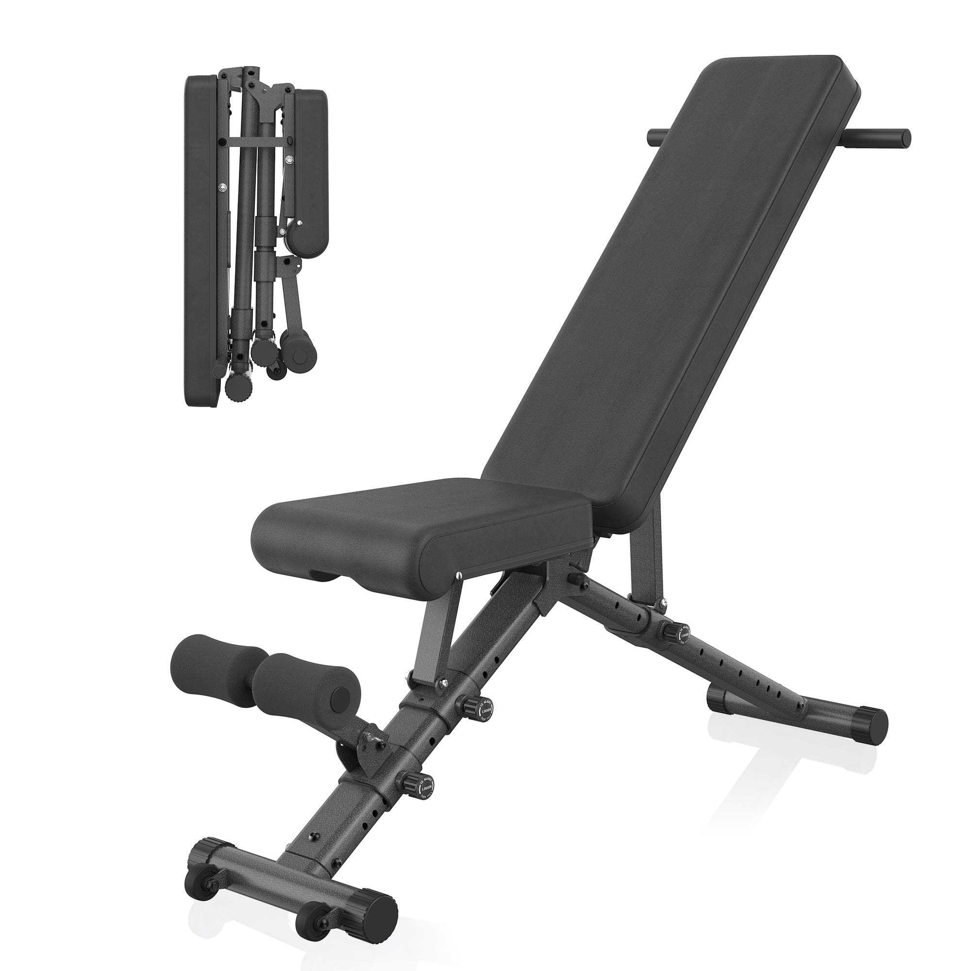 BARWING90° Adjustable Weight Bench Workout Bench, 800 LB Heavy Duty Incline Decline Bench for Home Gym, Easy Assembly Foldable Training Lifting Bench, Ultra Short Gap 2024 New Version