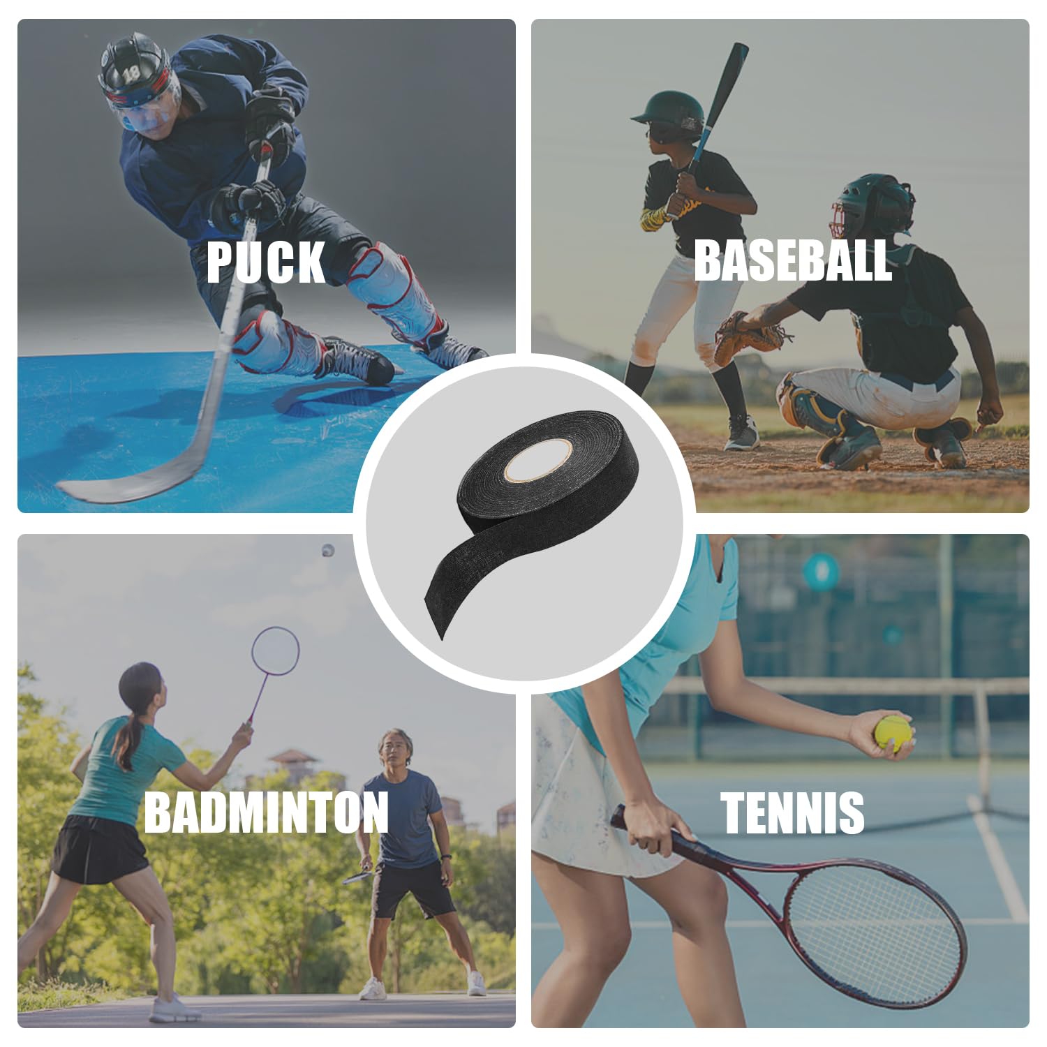 Rollo Cinta Antideslizante Autoadhesiva para Hockey Hielo Raqueta Tenis Resistente Desgaste