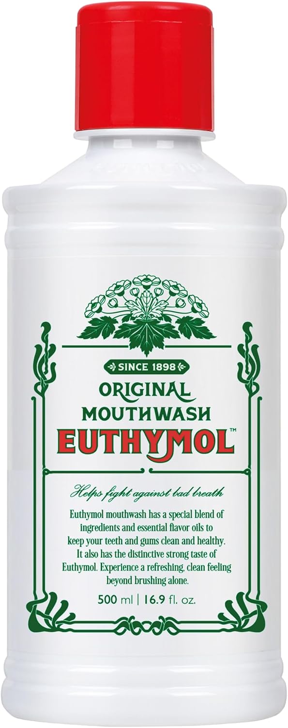 Euthymol Mouthwash Original 500ml, Flouride Free, Distinctive Strong
