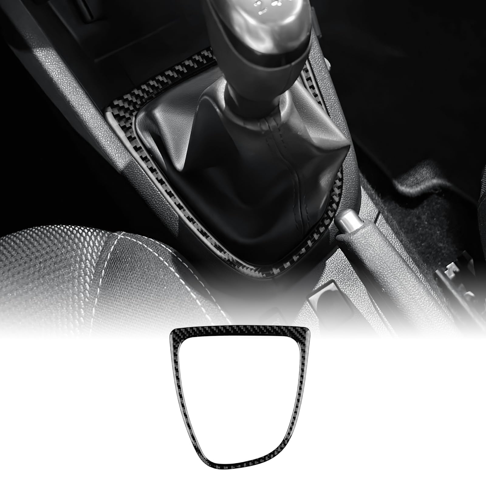 KUNGKIC Pour Renault Clio 4 Mk4 IV 2013 2014 2015 2016 2017 2018 Accessoires Real Fibre de Carbone Voiture Centre Console Levier de Vitesse Vitesse Cadre Extérieur Panneau Autocollant Voiture Pièces