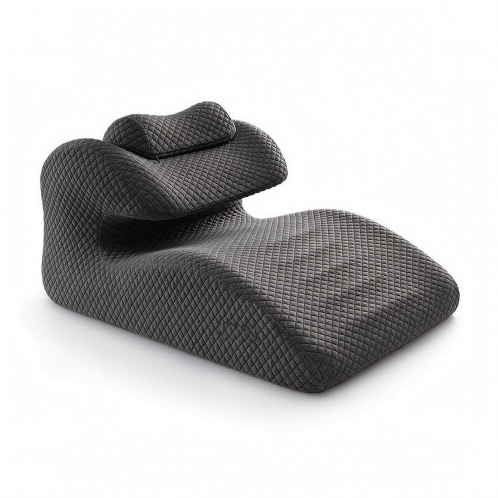 Qianly Schienale Antireflusso Cuscino Cuneo Letto Guanciale Ergonomico Supporto Lombare Collo Memory Foam Superficie Trapuntata Morbida Adatto per Lettura, Grigio Spaziale Scuro