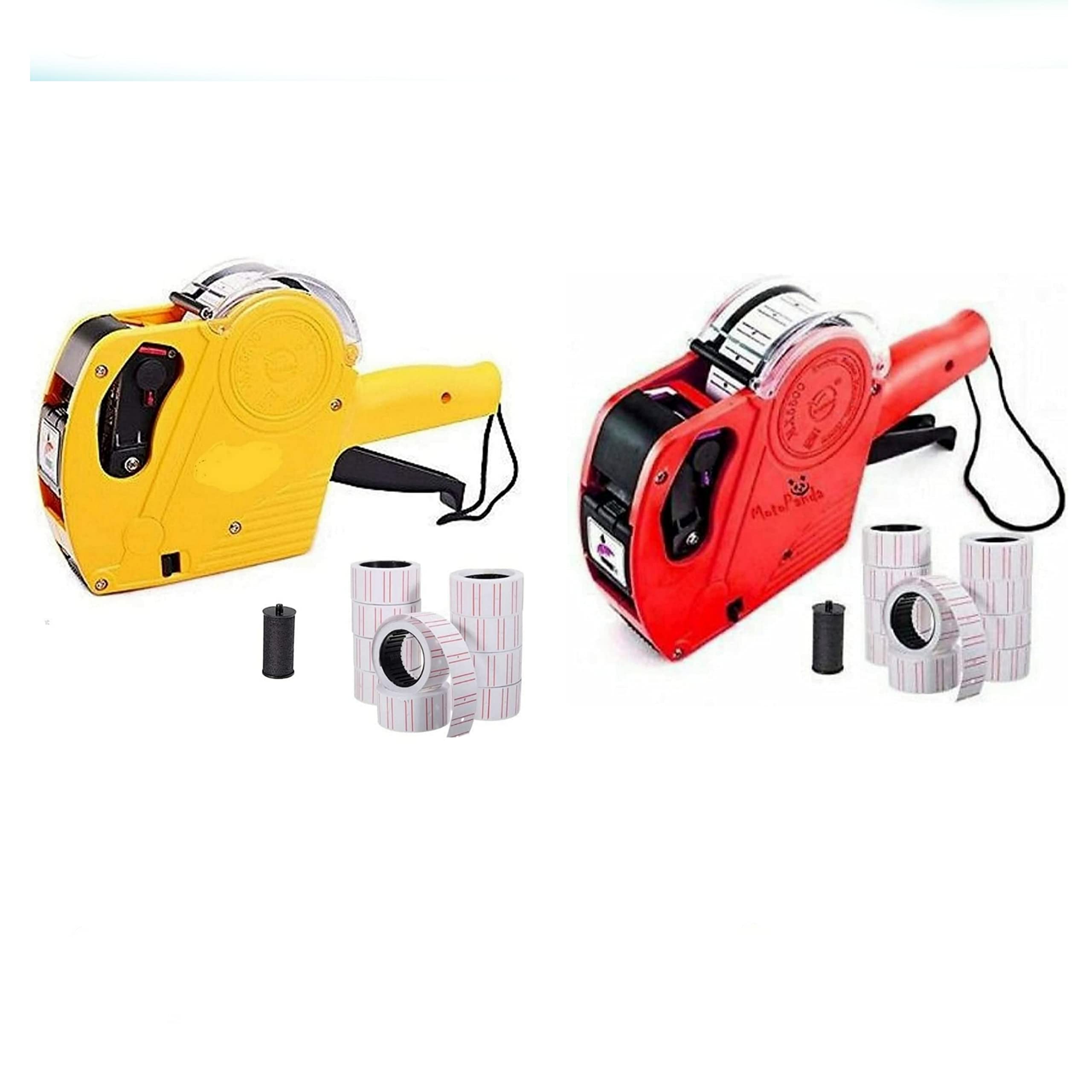 SS Enterprise MX5500 Price Labeller Printing Rate Printer Machine (Automatic) MRP Label Gun in 8 Digit with Roll and Ink (Combo Pack of 2 Gun Machine), Red, 12 mm
