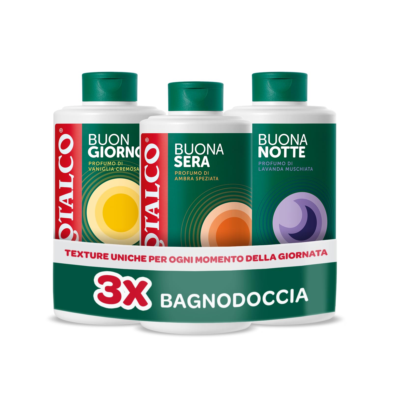 Borotalco, Kit 3 Bagnodoccia Tripla Azione, 3 x 500 ml