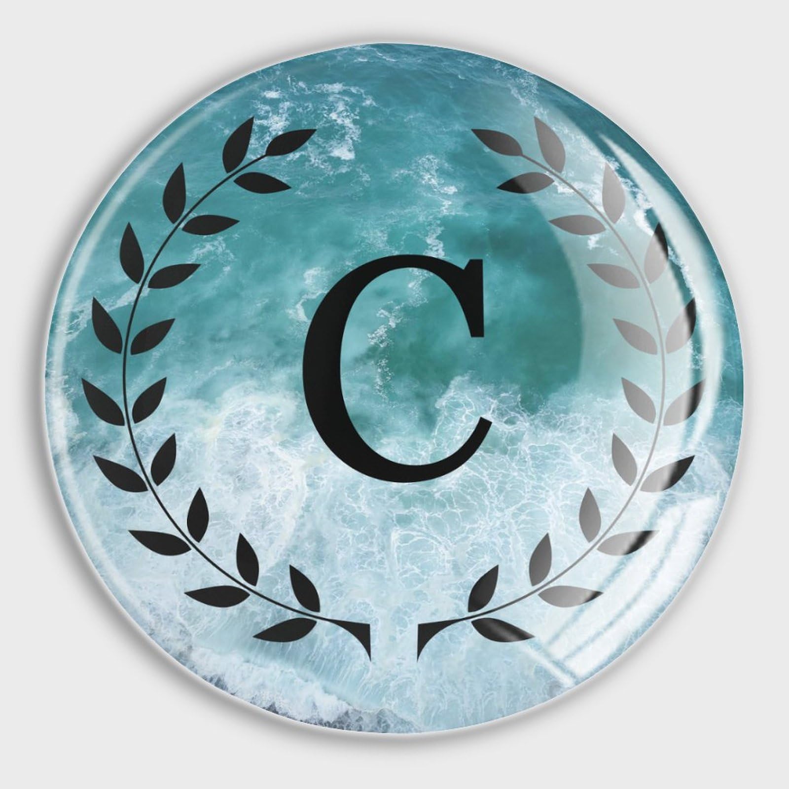 Aimants magnétiques lettre C pour réfrigérateur, lot de 4 lettres alphabet avec couronne florale