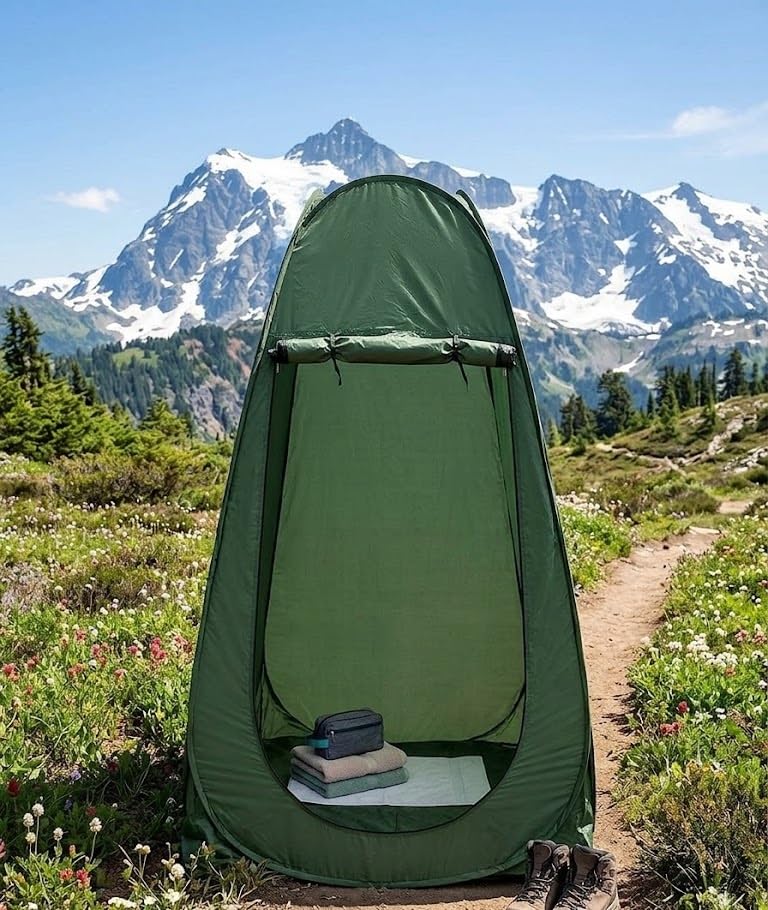 pop up privacy tent portable outdoor shower tent, instant changing room & toilet tent for home backyard, waterproof foldable camping shelter with carry bag lightweight durable design