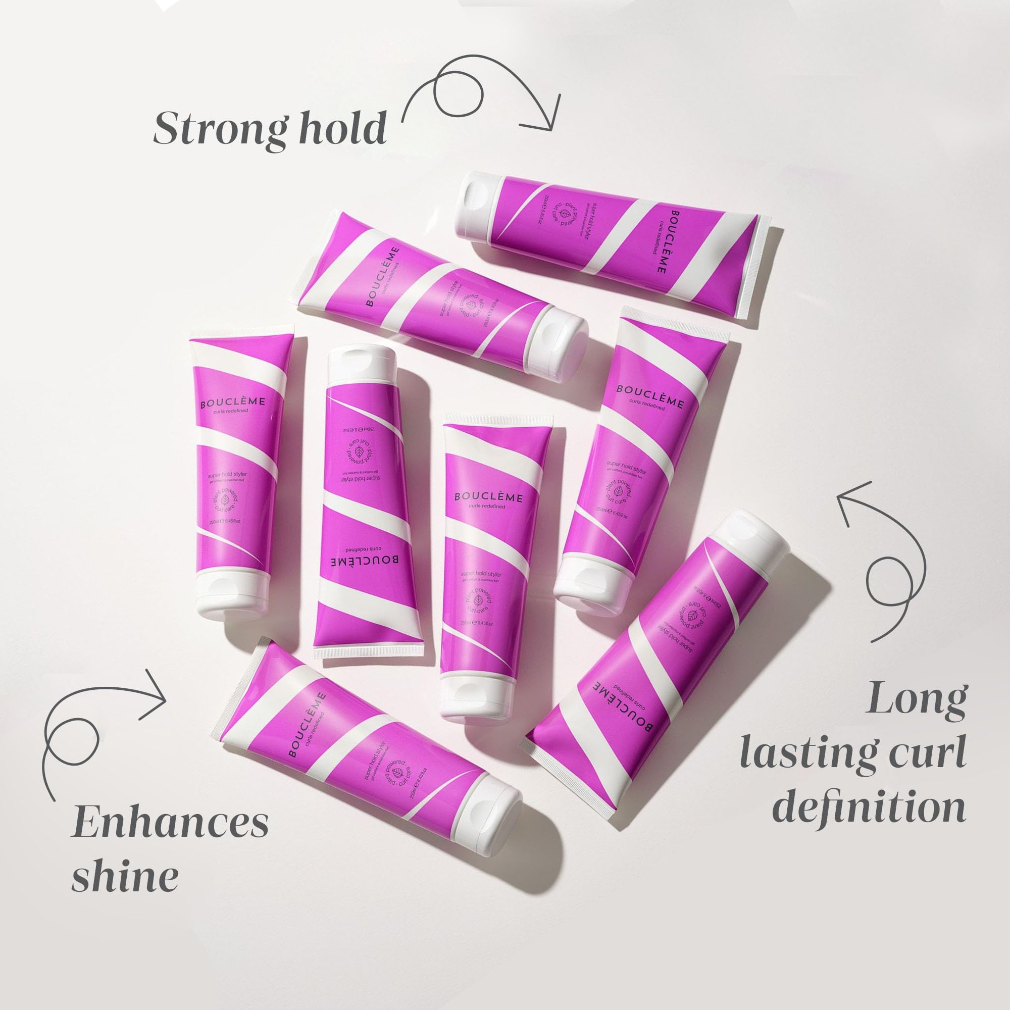 Bouclème - Super Hold Styler - Gel coiffant améliorant les boucles - 99 % d'ingrédients d'origine naturelle et végétalien - 300 ml