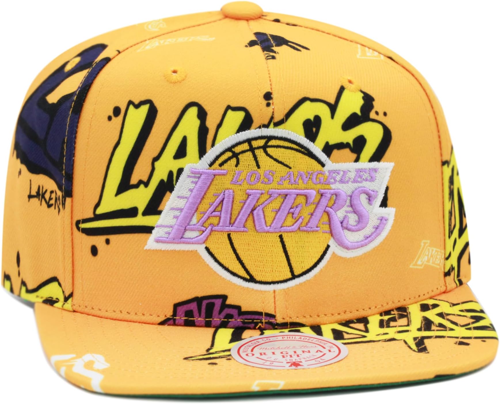 NBA Sticker Pack Snapback Cap Los Angeles Lakers Yellow, yellow, One Size