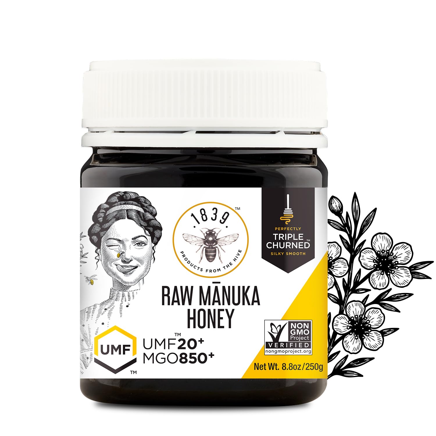 本日大幅値下げ！　HoneyWorks Amazon.com : 1839 Triple-Churned™ Raw Mānuka Honey UMF 20+ | MGO
