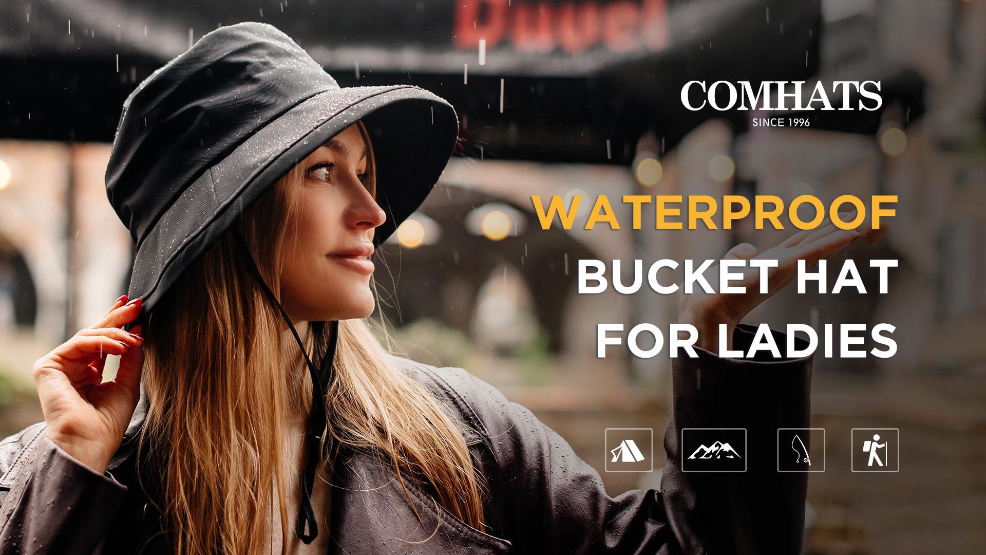 Sombrero impermeable de lluvia para mujer con ala ancha miniatura 7