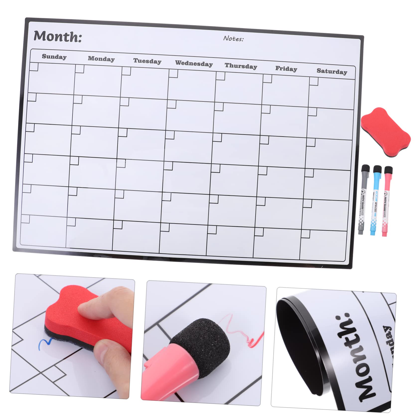 Calendario Magnetico Da Frigorifero Lavagna Cancellabile Mensile Per Pianificazione Familiare Con Spazio Per Note e Promemoria Per Casa e Ufficio