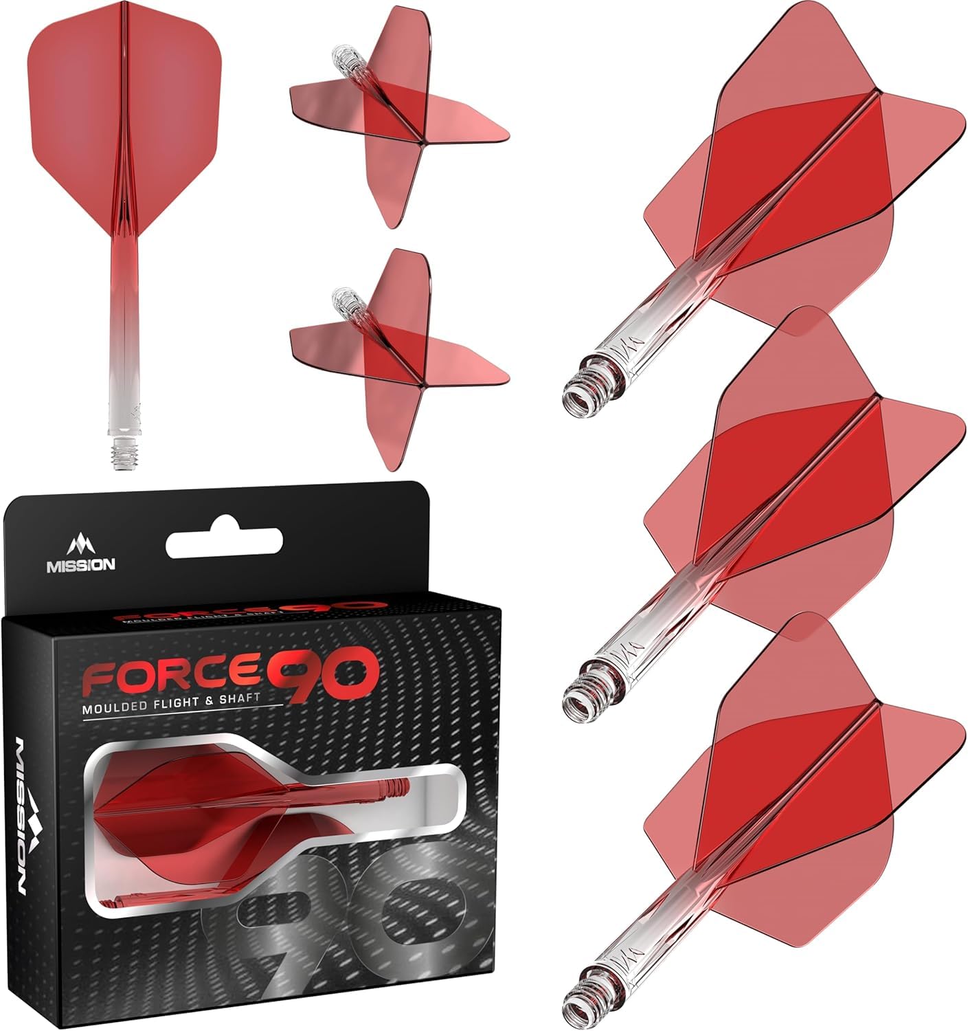 Mission Force 90 Gradient Transparent Red NO6 - Dart Flights Inbetween