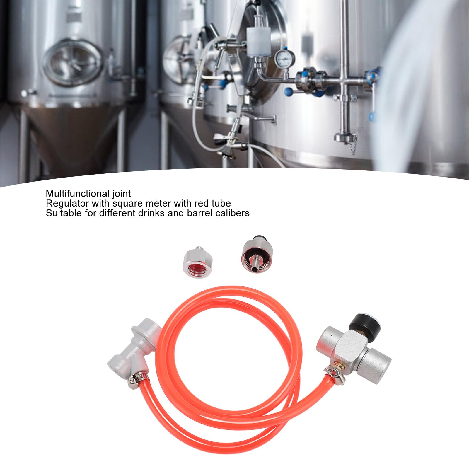 Mini Keg ze stali nierdzewnej CO2 Regulator Automatyczny Dozownik Piwa z Czerwonym Wężem, Homebrew CO2 Regulator Ciśnienia do Beczek z Kawą Sodową, Części Kegeratora do Domowego Warzenia