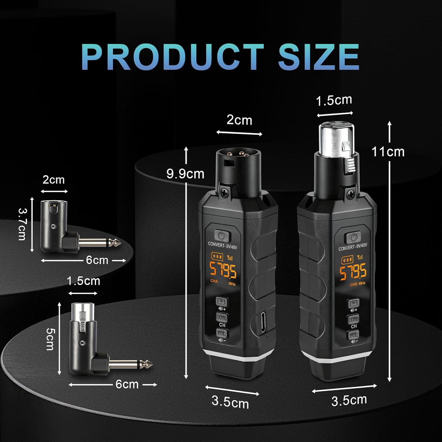 Wireless XLR Transmitter and Receiver UHF Wireless Microphone Adapter for 164FT Range 8-Hours Battery Wireless Mic Adapter For Condenser, Dynamic Mics, PA System,Mixer. - Image 3