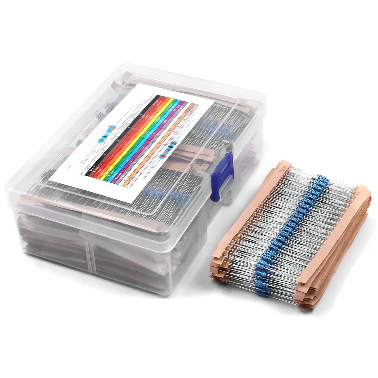 130 Values Resistor Kit 1/4W, 1 Ohm-3M Ohm Compliant Resistor Assortment Kit Metal Film Fixed 1% Electrical Resistors Set Assortment Resistance Optional