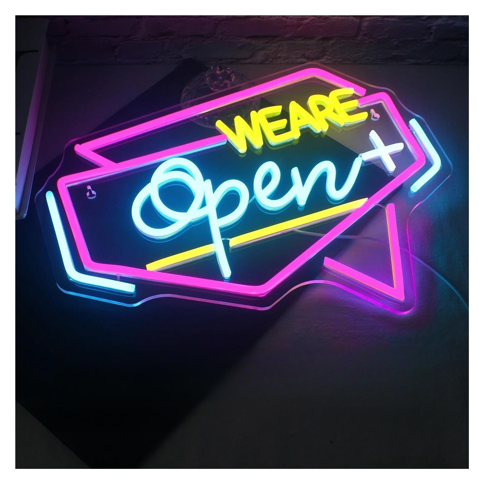 "Siamo aperti" per insegna al per neon per luci di benvenuto dimmerabili alimentate tramite per USB per bar negozi decorazioni murali