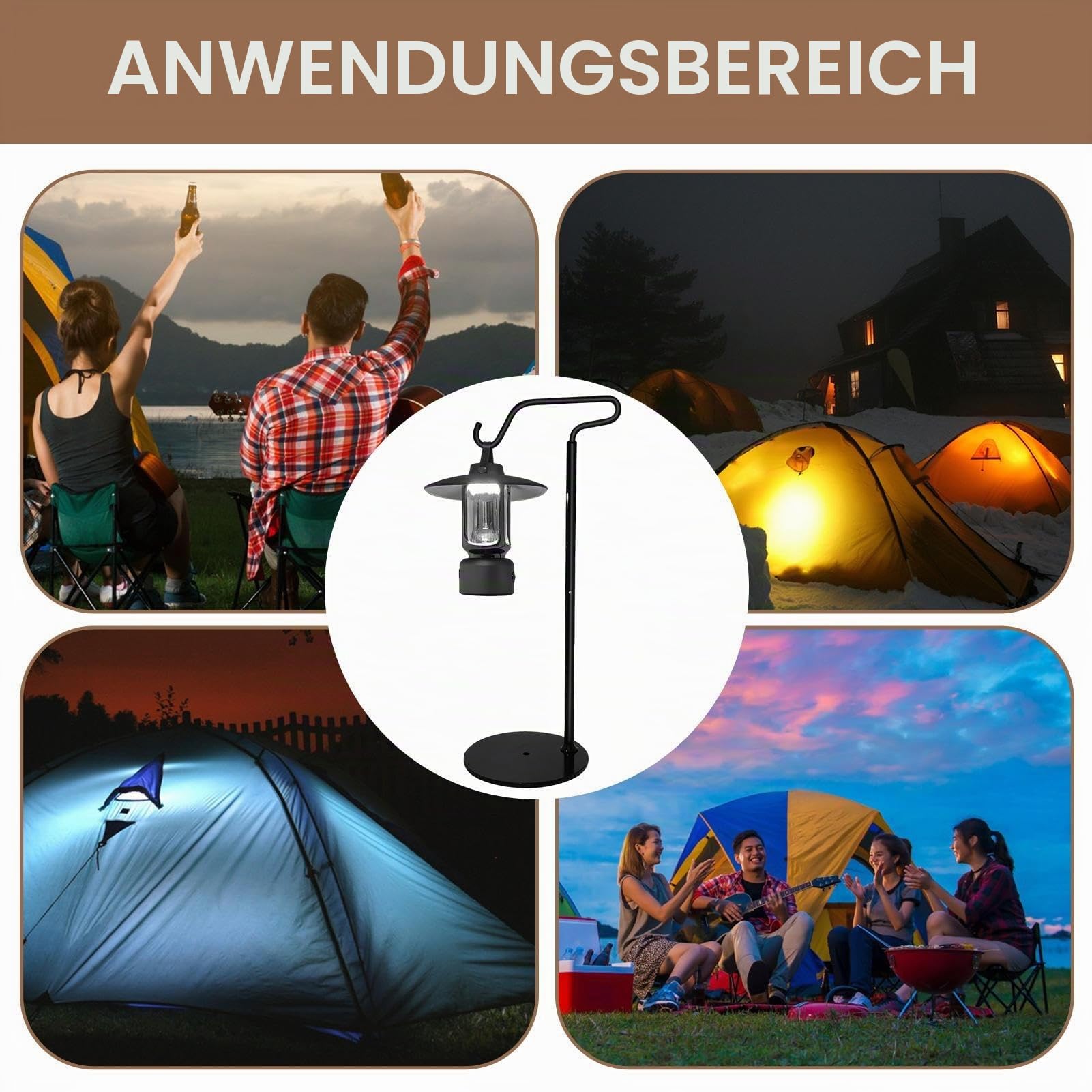 Laterne Mast Camping – Laterne Masting Hanger – leichter – faltbar – Höhe – verstellbar – Laternenständer – Aluminium – Camping – Nocken mit Solarleistung für Tischzubehör